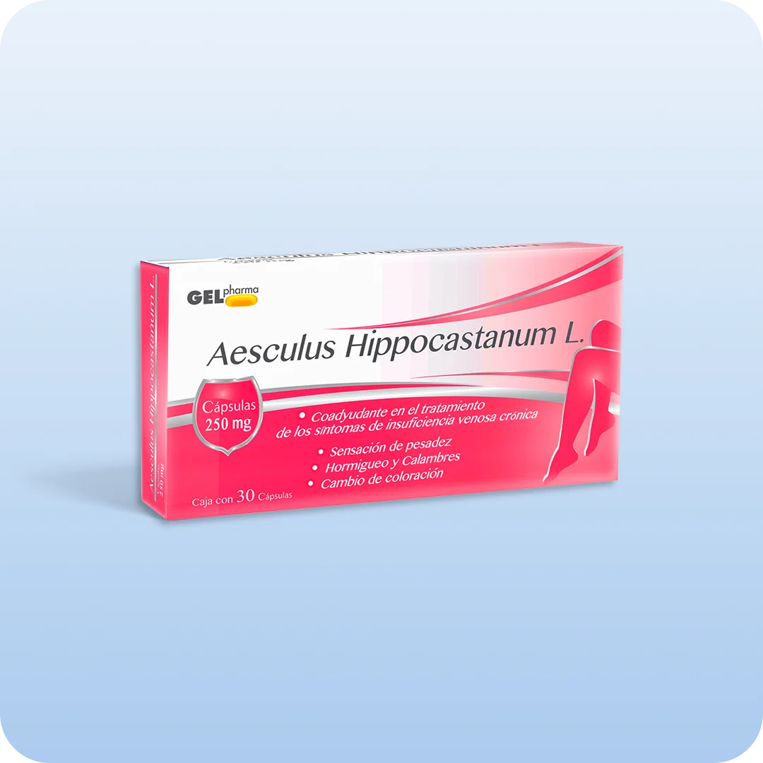 Aesculus Hippocastanum L. cápsulas Gelpharma 250 mg caja con 30 cápsulas
