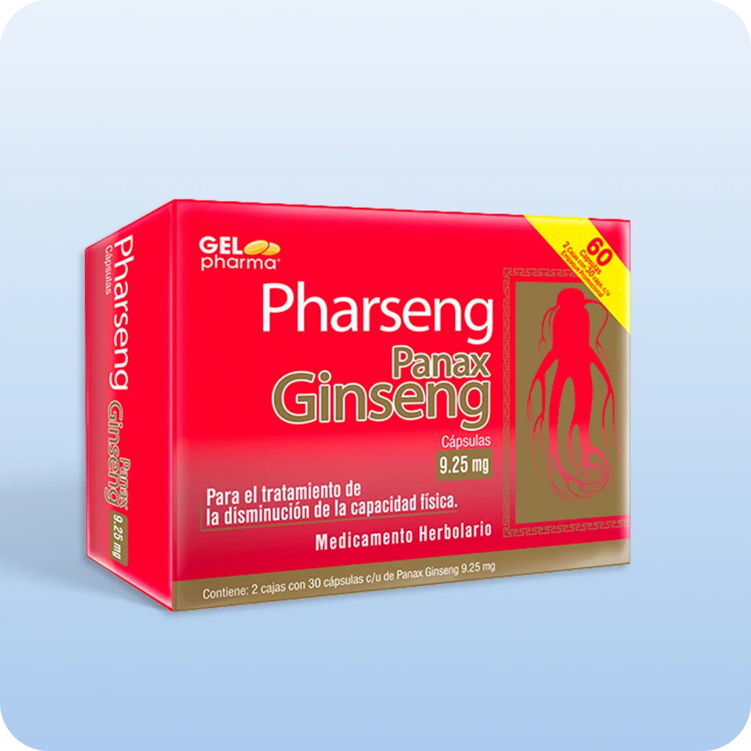 Pharseng Panax ginseng cápsulas Gelpharma 9.25 mg medicamento herbolario