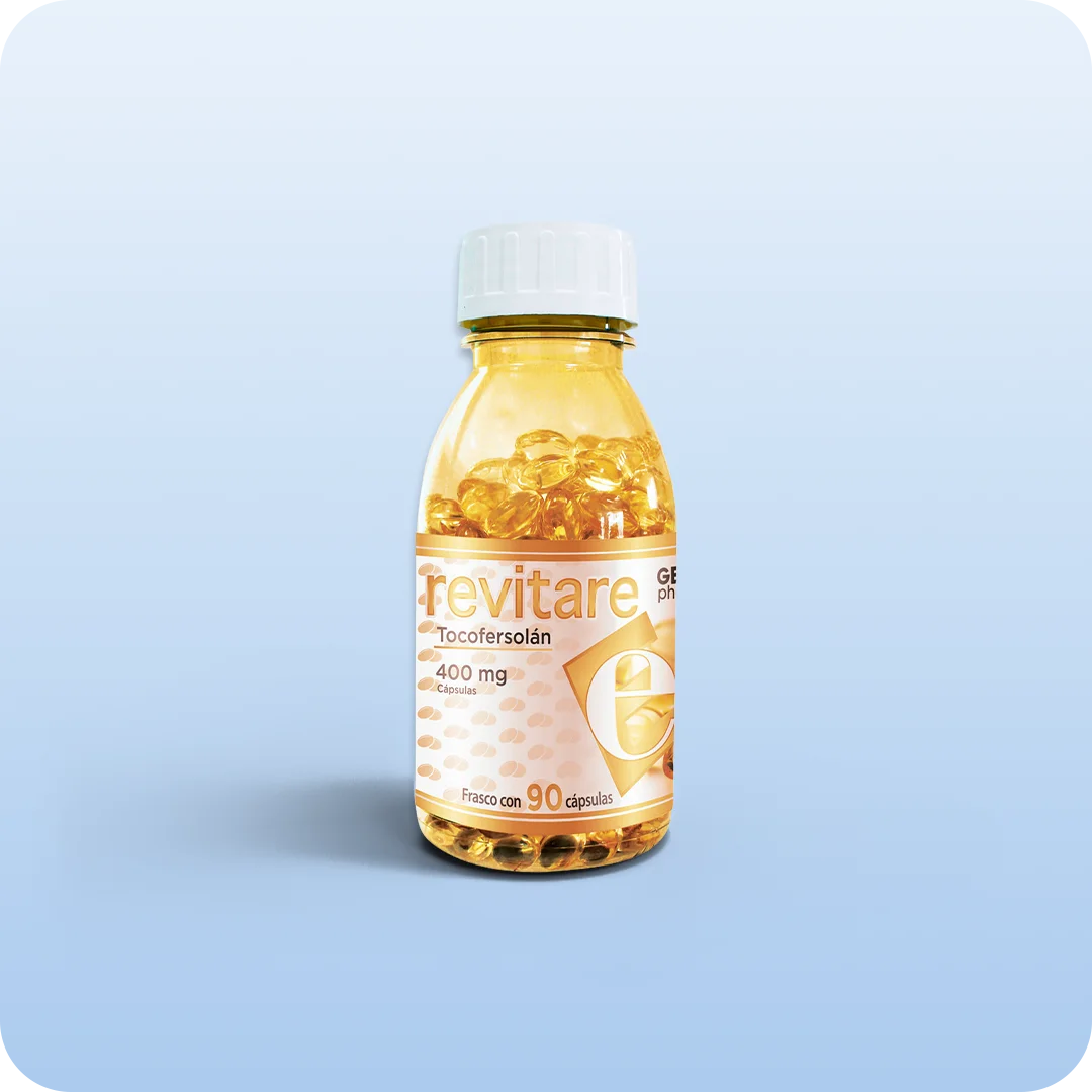 Revitare cápsulas Gelpharma tocofersolán 400 mg frasco con 90 cápsulas